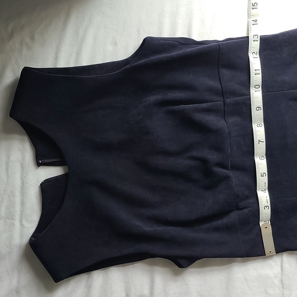 2 pce Navy sleeveless dress with jacket - Picture 5 of 6